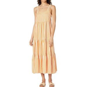 Women’s The Drop Britt Orange Striped Maxi Dress Size 4X NWT